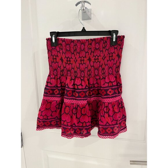 Bell By Alicia Bell Dresses & Skirts - Bell by Alicia Bell Smocked Mini Skirt Ruffle Pink Floral MEDIUM